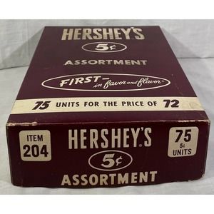 Vintage Empty Hershey's Assorted Milk Chocolate Candy Box Item NO 204 75 Bars